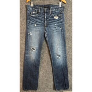 Genetic Denim The Ryder Jeans Dark Wash Distressed Button Fly Size 27